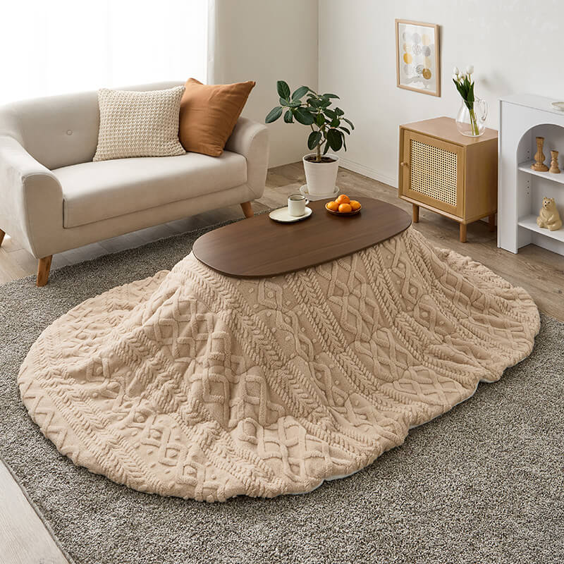 折りたたみ楕円形こたつ [幅90][単品/セット] Carumina+Luna/moku moku