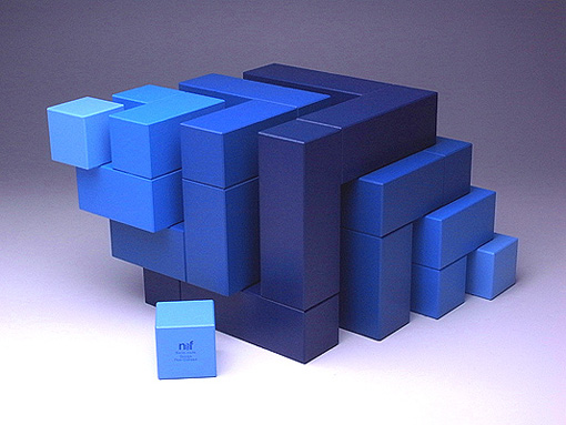 木のおもちゃ カルテット / キュービックス（CUBICUS）青｜ネフ社