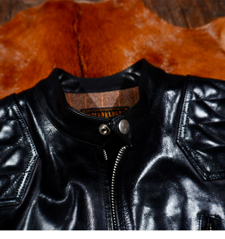 △ビンテージ復刻 オイル ホースハイドレザー シングルライダース