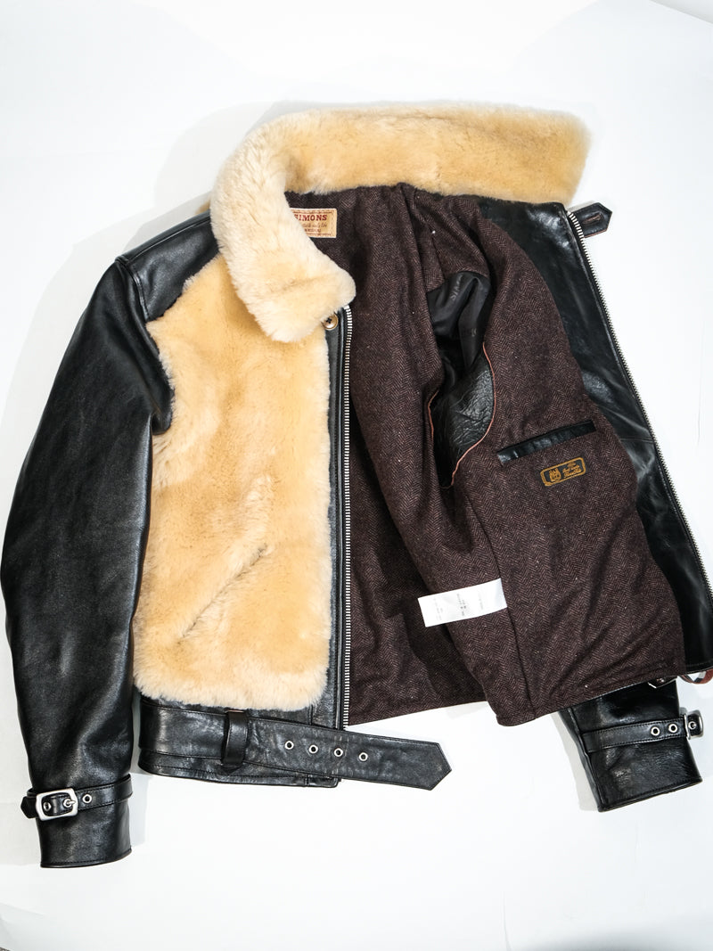 オーストラリア産ムートン×ホースハイドレザー 熊ジャン☆ホワイト