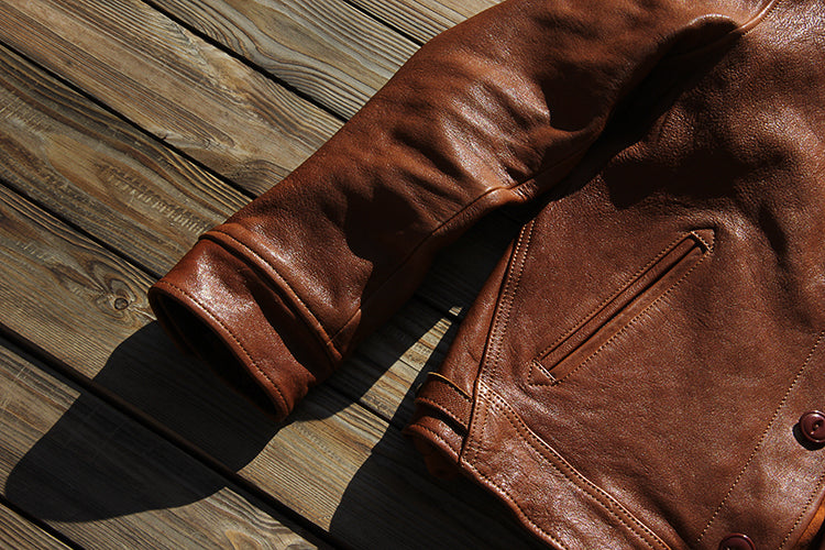 ☆1930's VINTAGE復刻デザイン ゴートレザーコサックジャケット