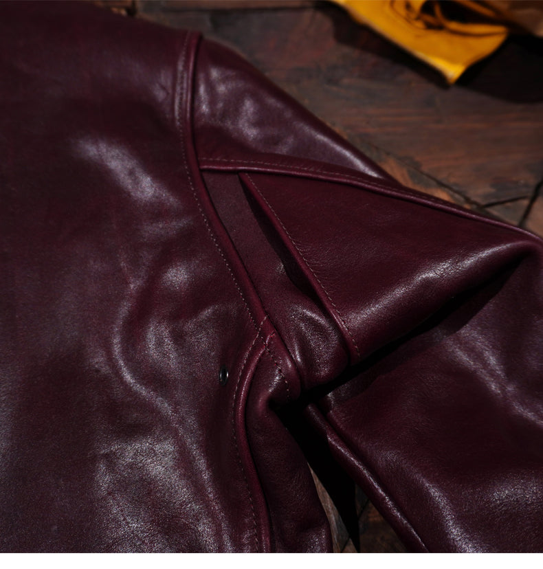 深みのあるバーガンディーカラーが渋い☆日本産オイルホースハイド