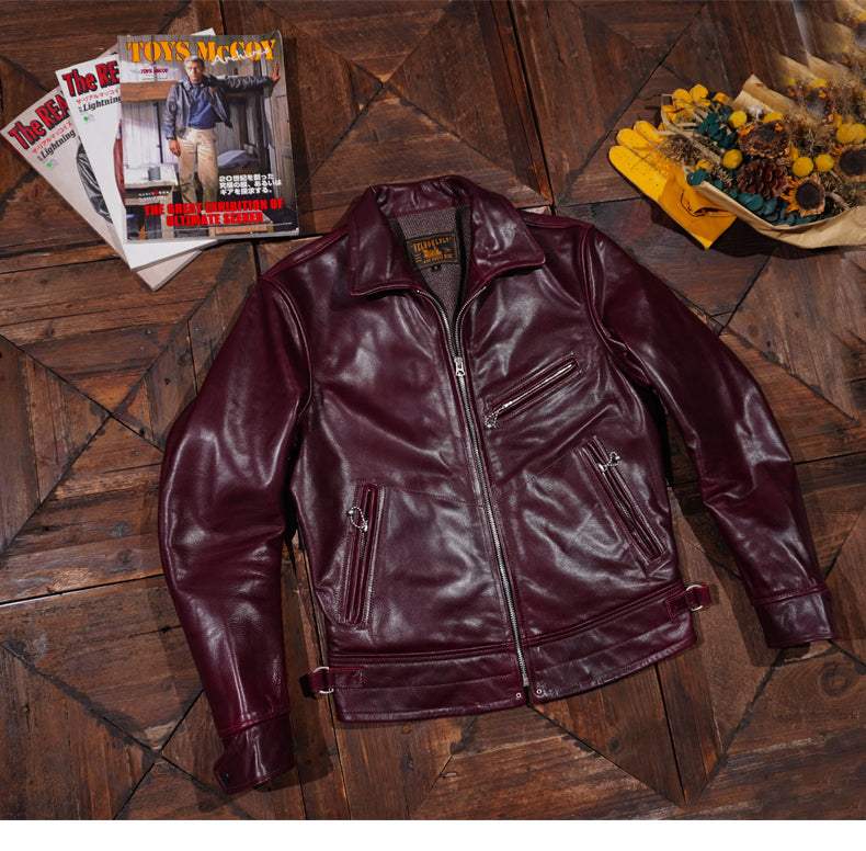 深みのあるバーガンディーカラーが渋い☆日本産オイルホースハイド