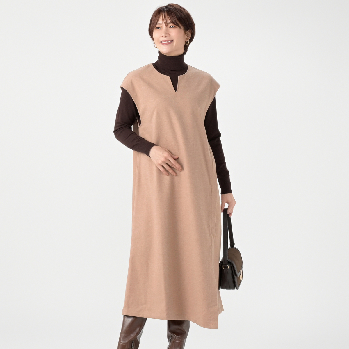 YukaKoshino Aラインの細見えジャンパースカート ユカ コシノ（Yuka