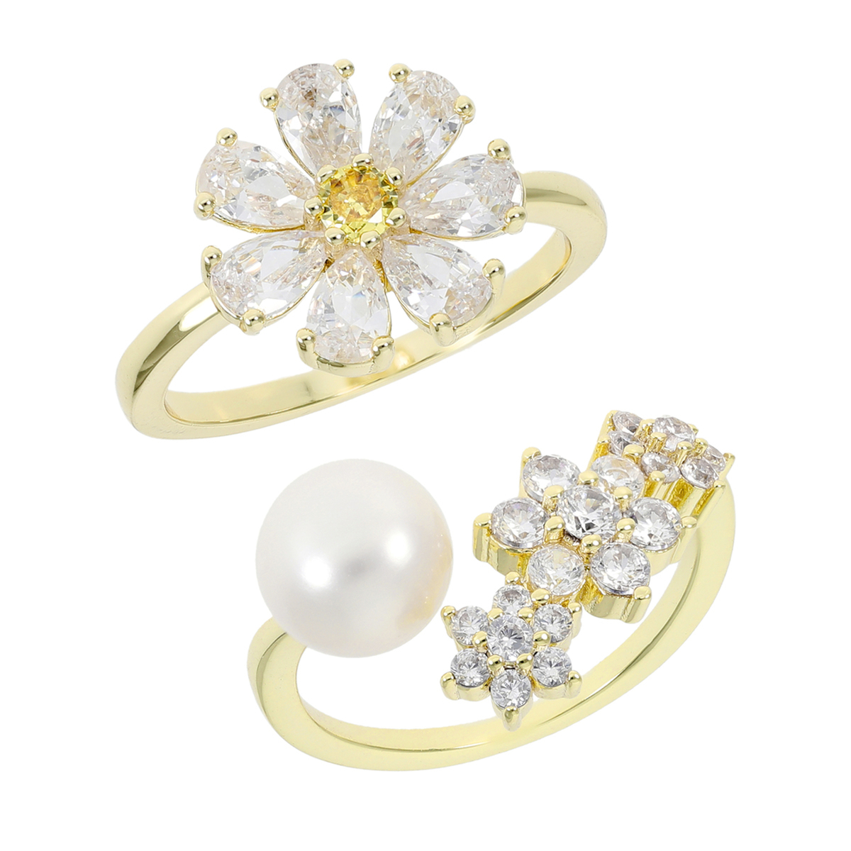 JinkaNezu フラワーデザイン リング2本セット ジンカネヅ（JinkaNezu