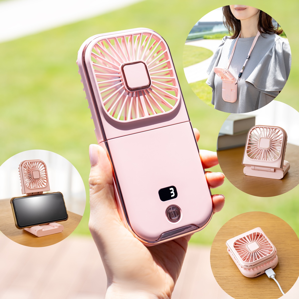 1台5役 モバイルバッテリーにもなる軽量ハンディファン2 - QVC.jp