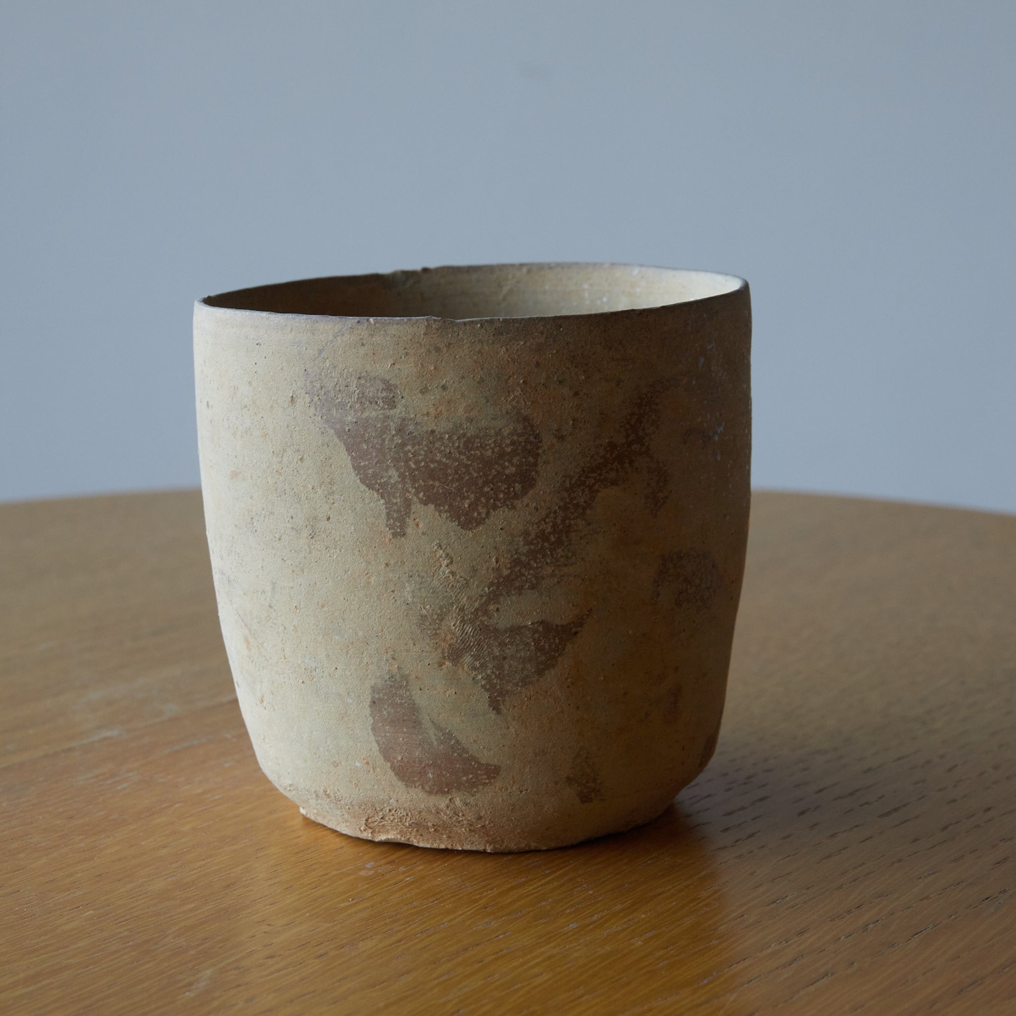 春秋戦国時代 原始青磁灰陶碗 筒茶碗 木箱付（770–221 BCE） | 入蘆花