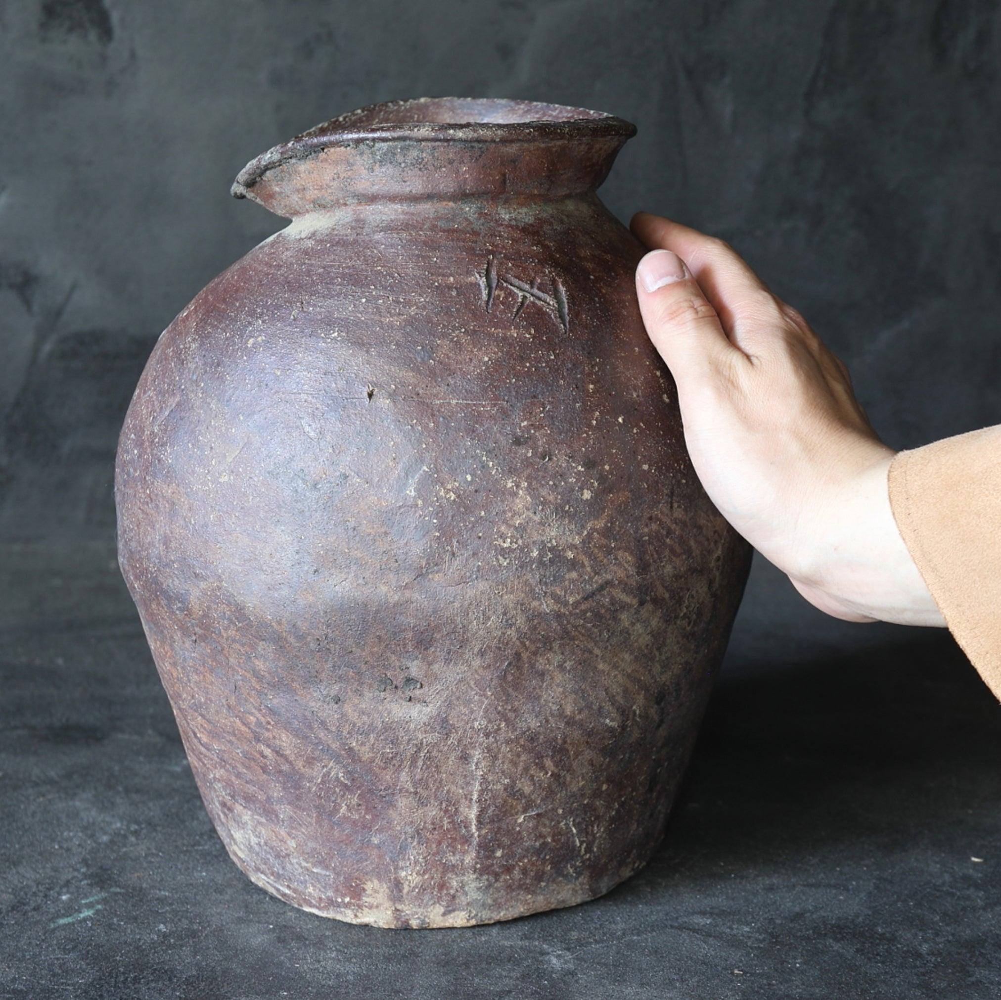 室町時代 古常滑 ひしゃげ壺（1336–1573 CE） | 入蘆花（ロカニイル）