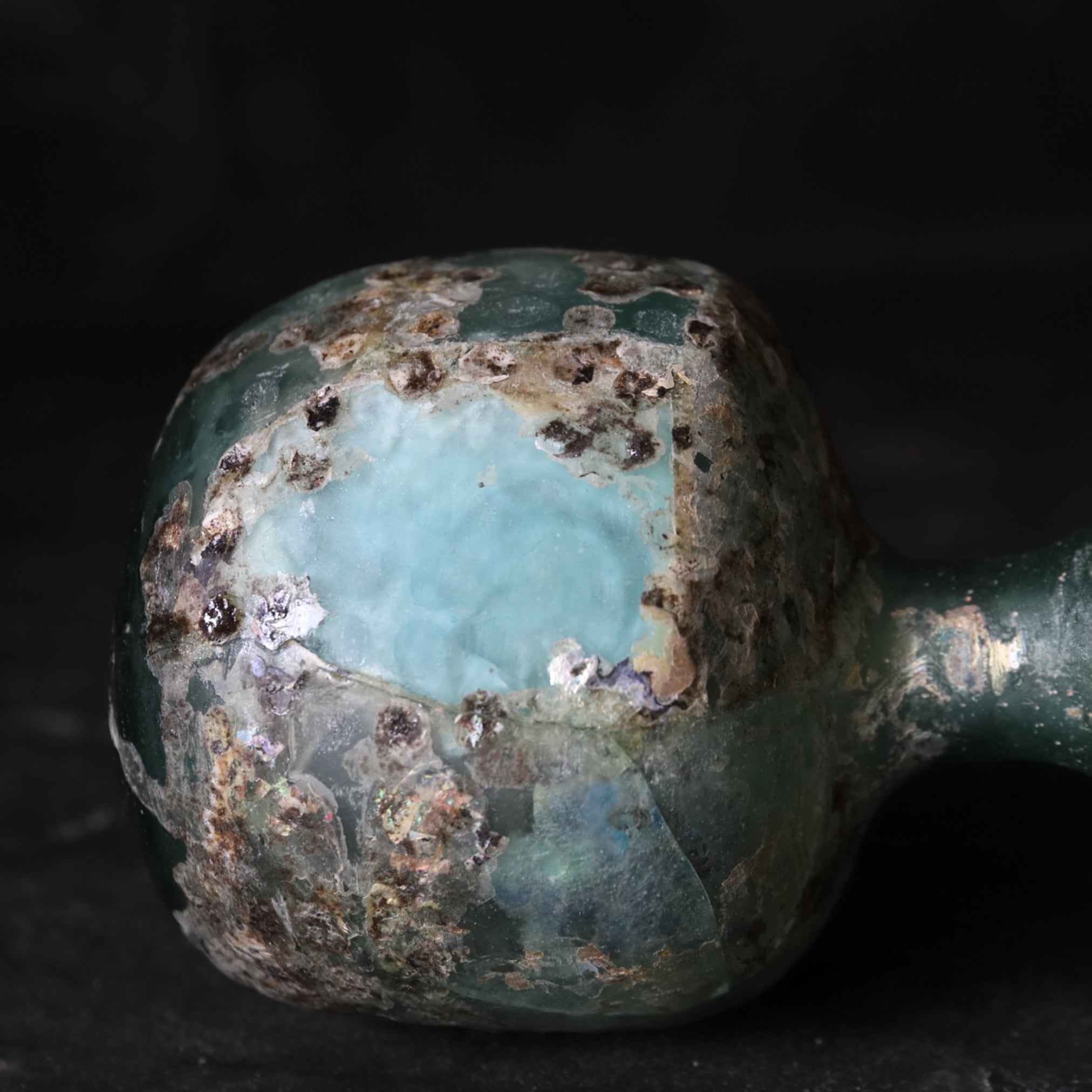 古代 ローマンガラス 二重銀化瓶（先史：3世紀以前） | 入蘆花