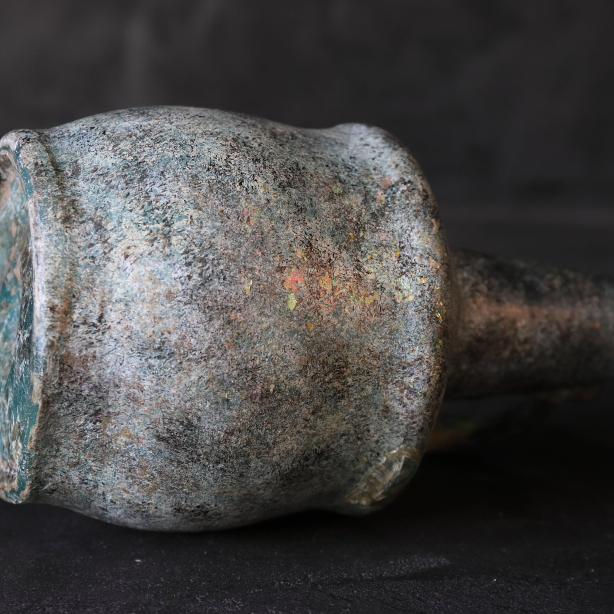 古代 ローマンガラス 銀化 把手付瓶（先史：3世紀以前） | 入蘆花