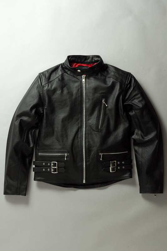 UKシングルライダースジャケット カウレザー ブラック、ライダース