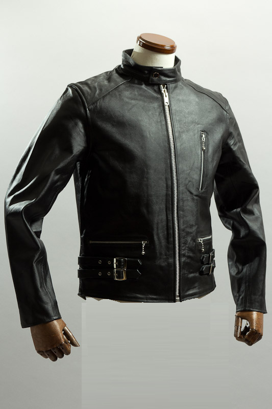 UKシングルライダースジャケット カウレザー ブラック、ライダース