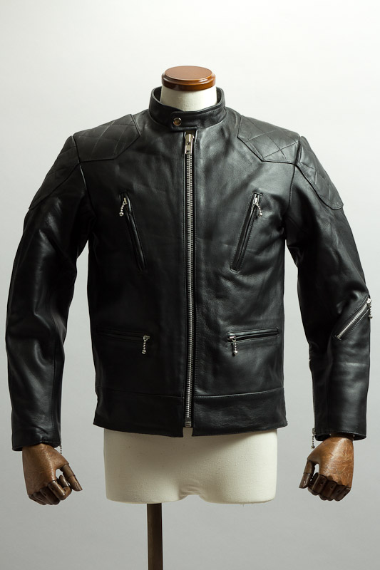 UKパッディングシングルライダースジャケット ブラック、ライダース
