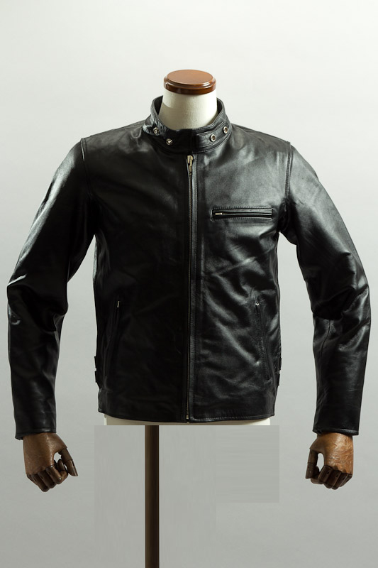 シングルライダースジャケット ブラック カウレザー、ライダース