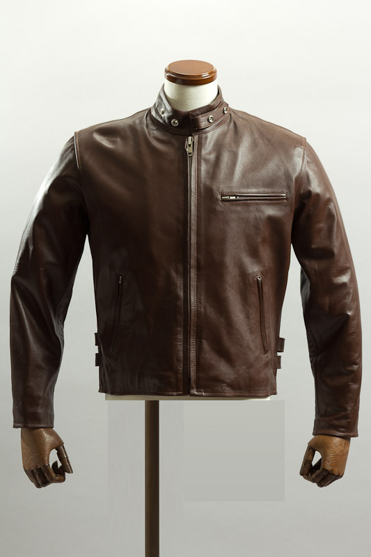 シングルライダースジャケット ブラウン カウレザー、ライダース