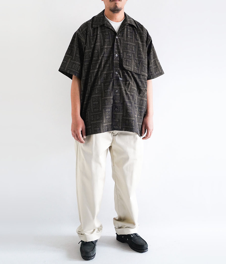 DAIWA PIER 39 TECH SPORTS OPEN COLLAR SHIRTS S/S [CHARCOAL