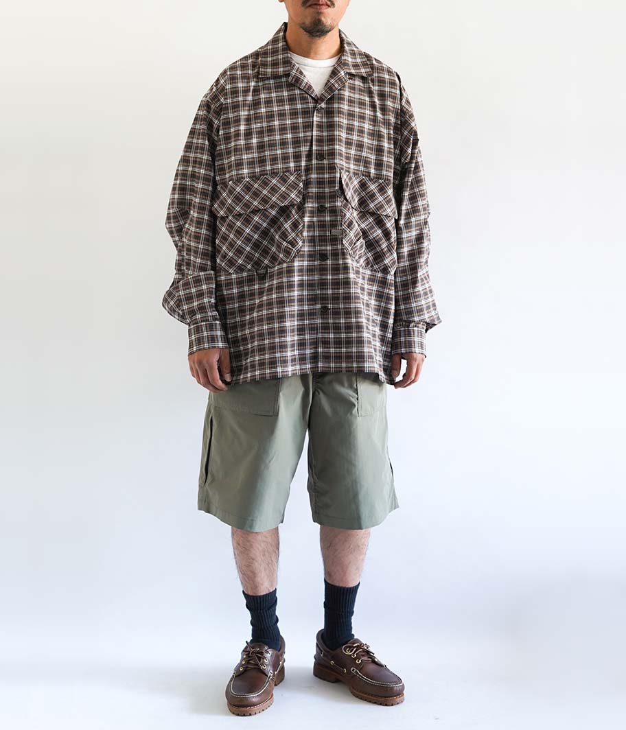 DAIWA PIER 39 Tech New Angler's Open Collar Shirts L/S [BROWN