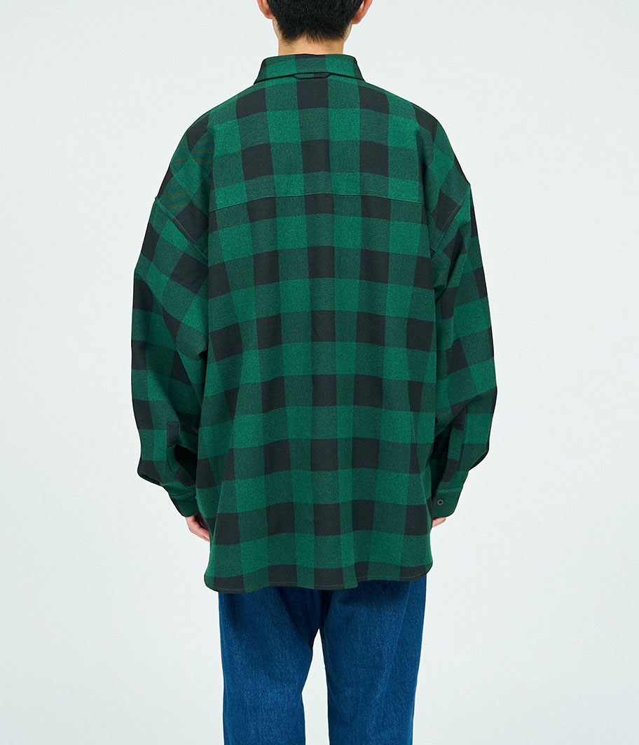 Fresh Service BUFFALO CHECK MULTI POCKET SHIRT [GREEN CHECK
