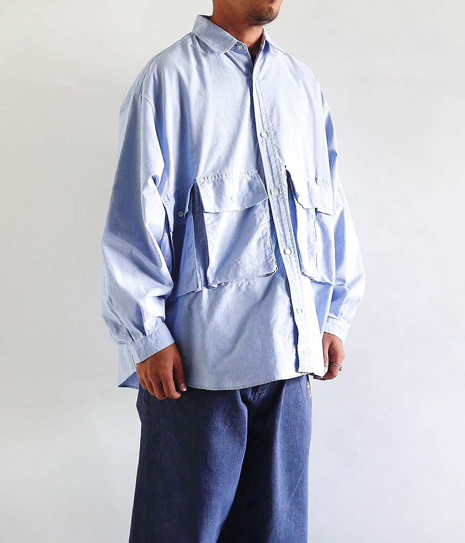 Fresh Service OXFORD FLAP POCKET L/S SHIRT [BLUE] - Fresh Service