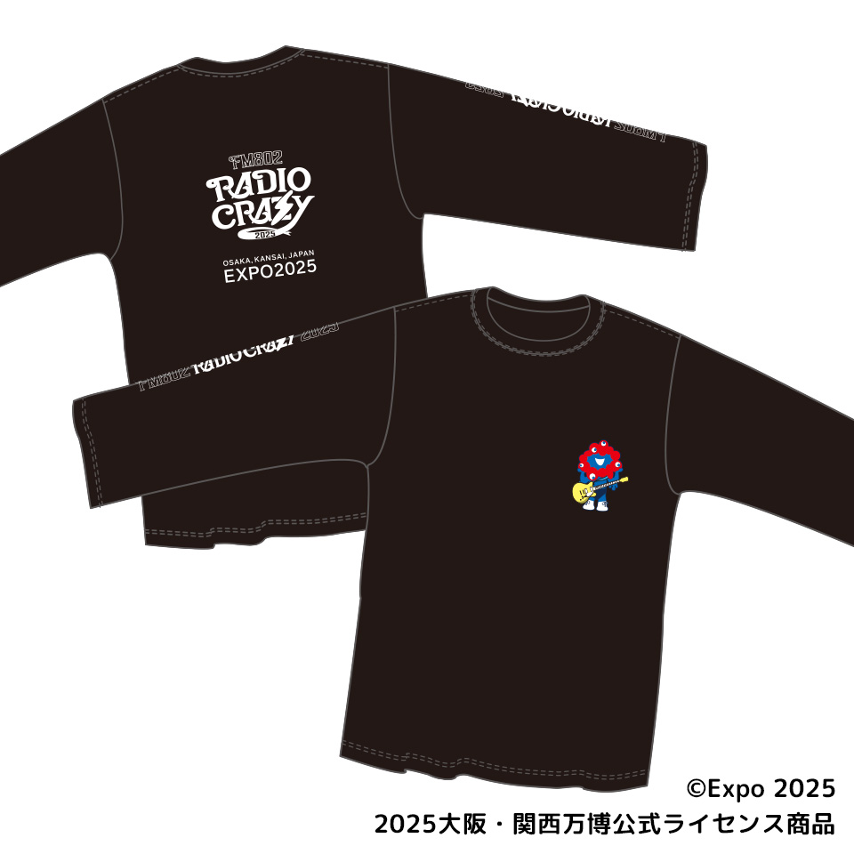 SHISHAMO×RADIO CRAZYコラボTシャツ 黒L 銀テープ付き SHISHAMO×RADIO