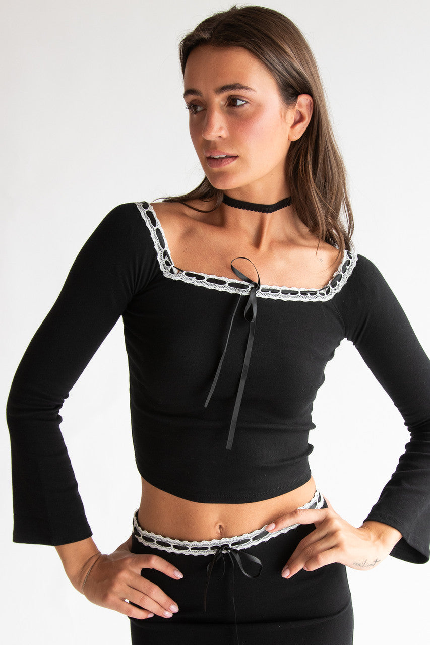 Ribbon Lace Off The Shoulder Top – Ragstock