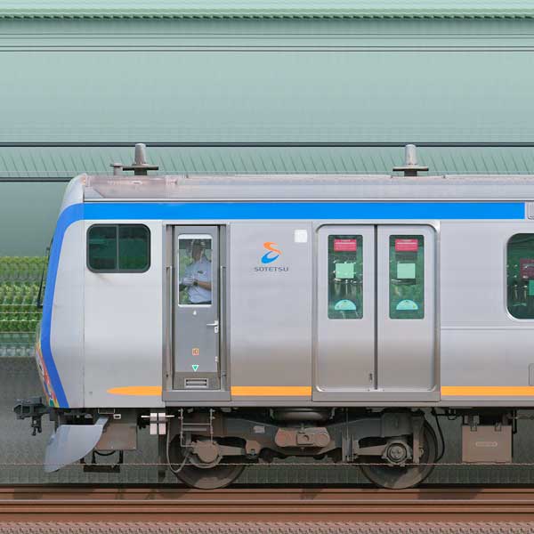 相鉄11000系クハ11901「十代目そうにゃんトレイン」の側面写真