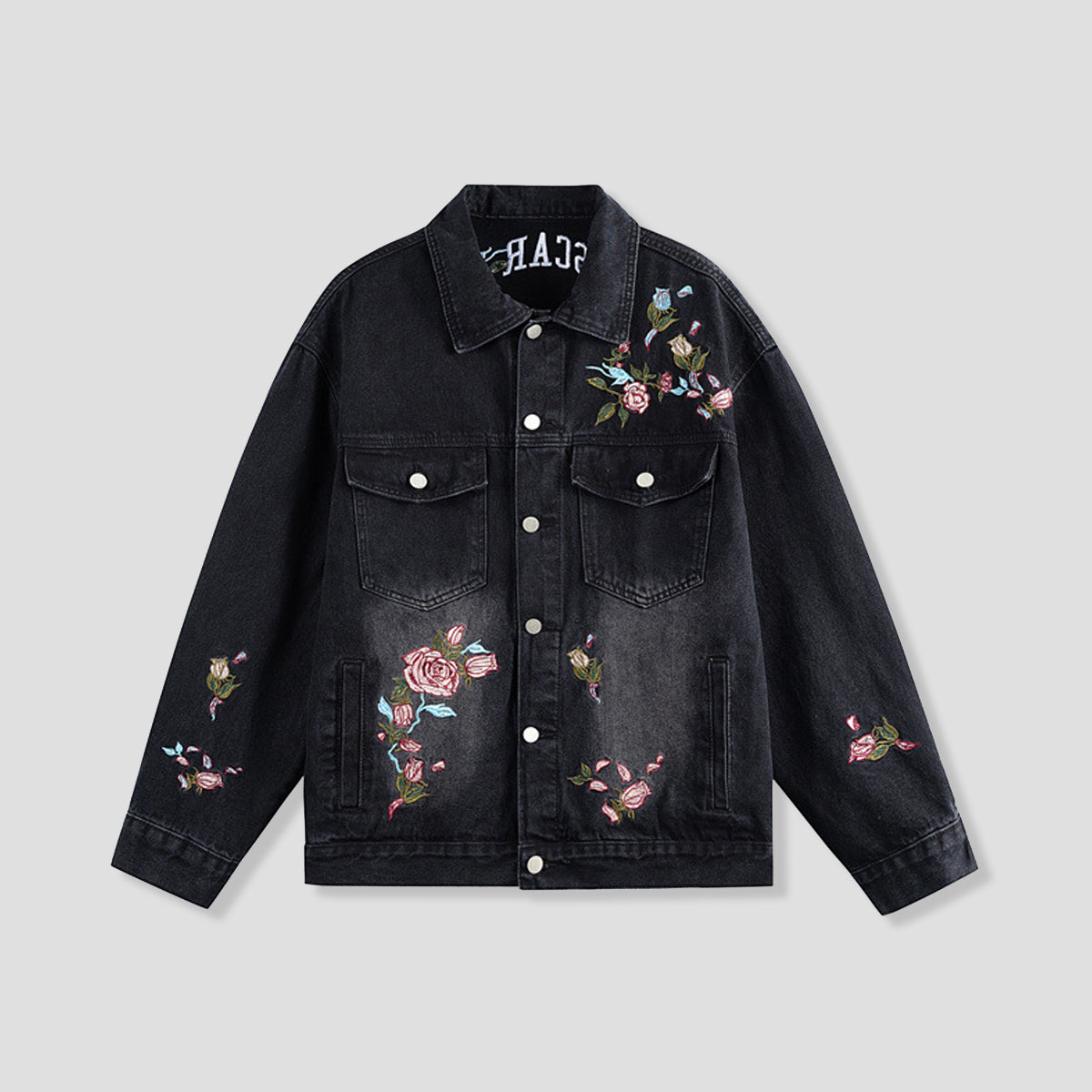 フローラル刺繍 デニムジャケット – RakuInk