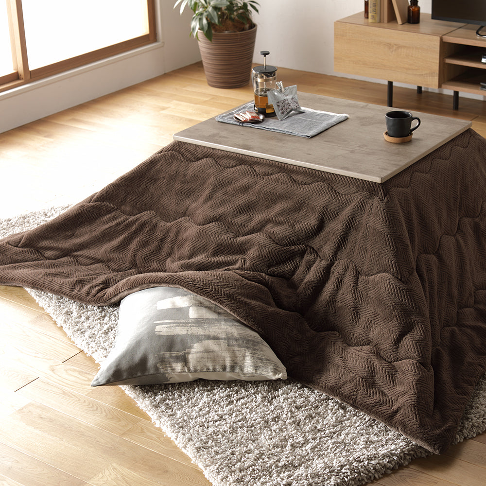 こたつ2点セット（古木風こたつテーブル+マイクロファイバーこたつ