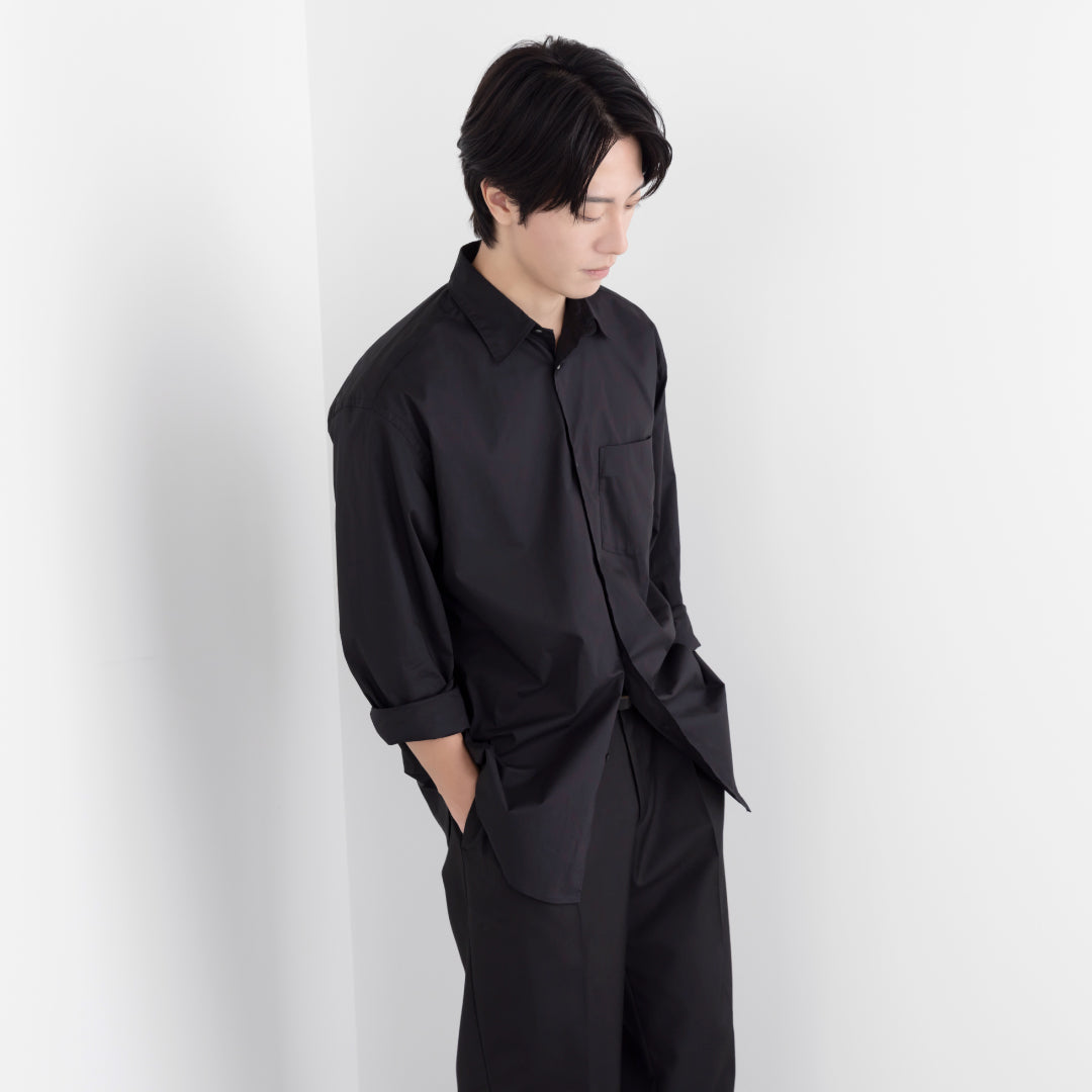 Relaxed Fit L/S Shirt -black-