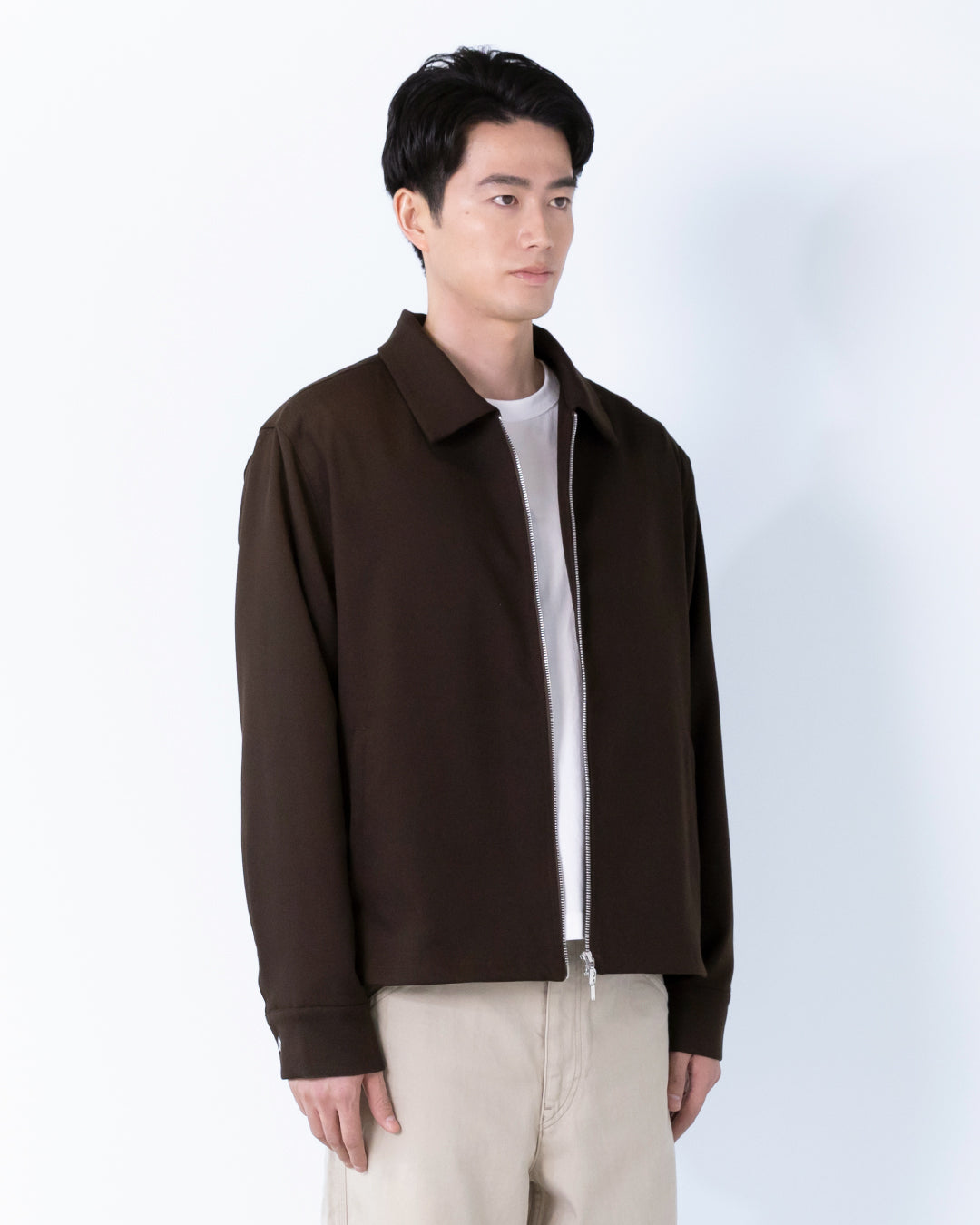 Double Zip Jacket -brown-