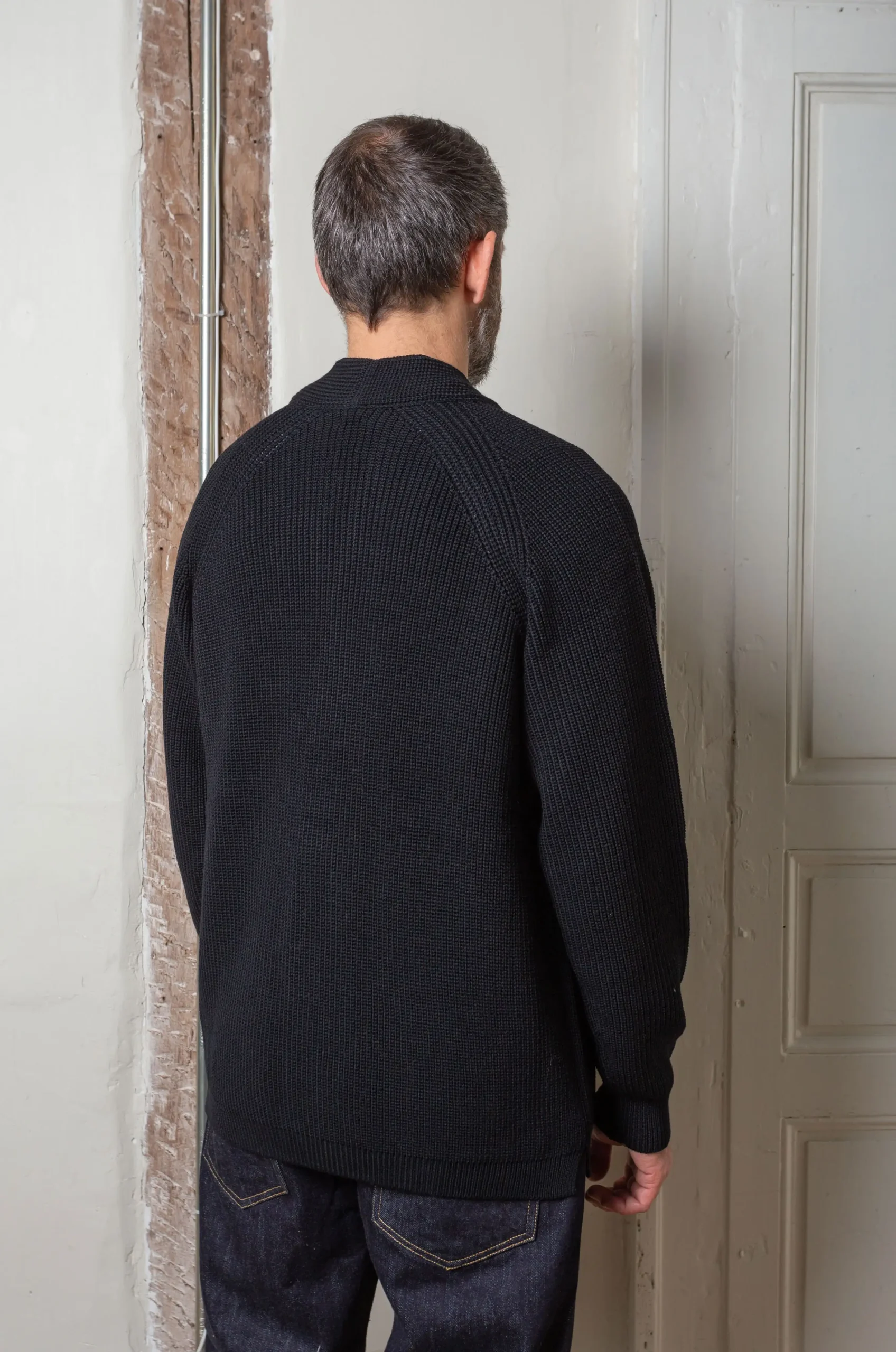 Batoner Men 1Button Cardigan Black