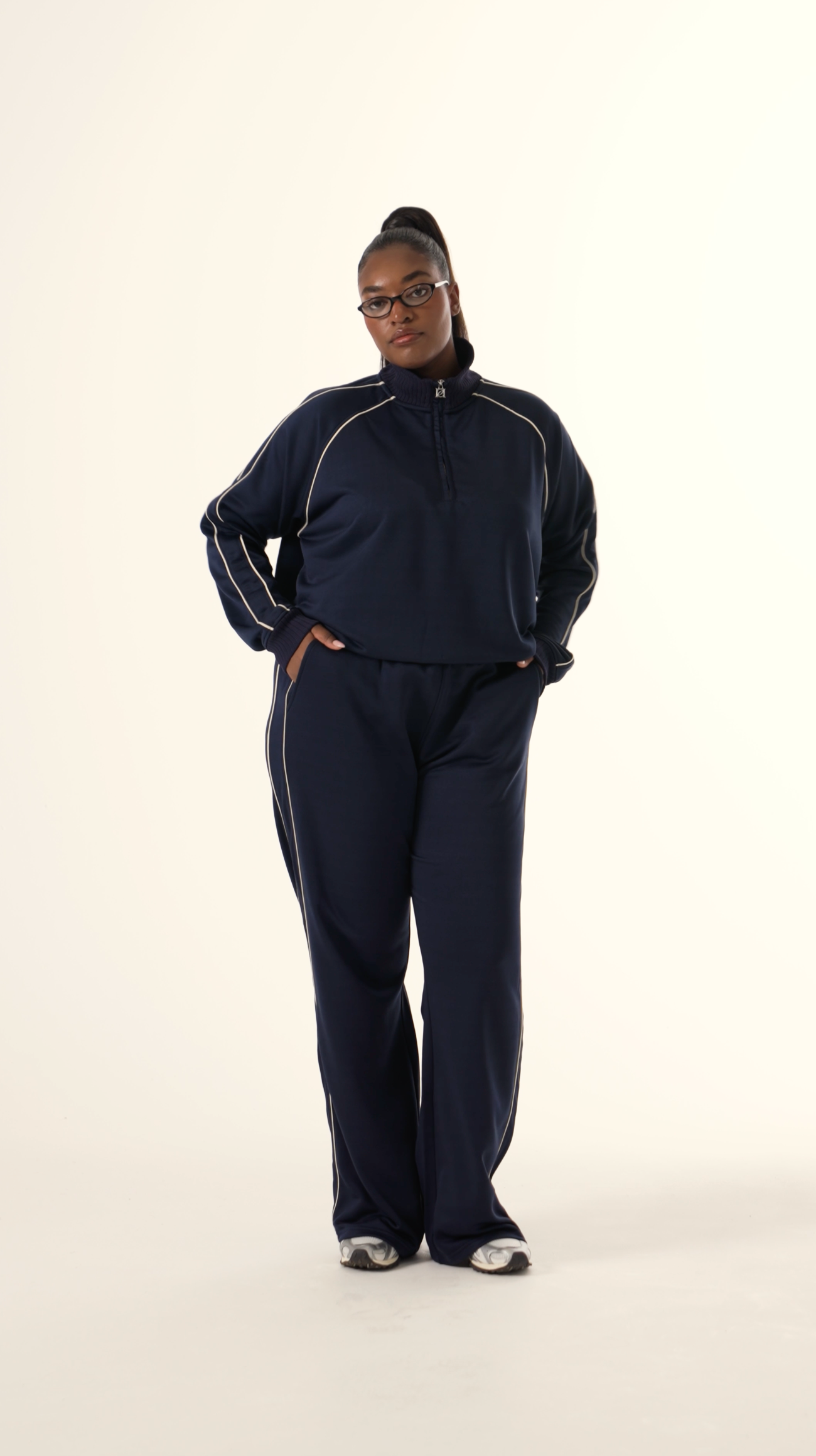 Tricot Quarter Zip 2 In 1 Tracksuit - Midnight Blue – reasn