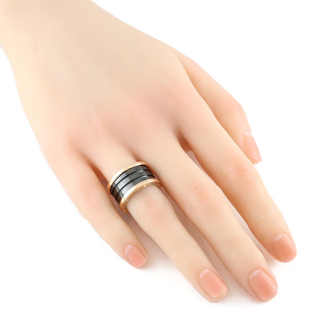 ブルガリ B-zero.1 ビーゼロワン 4バンド ブラックセラミック リング