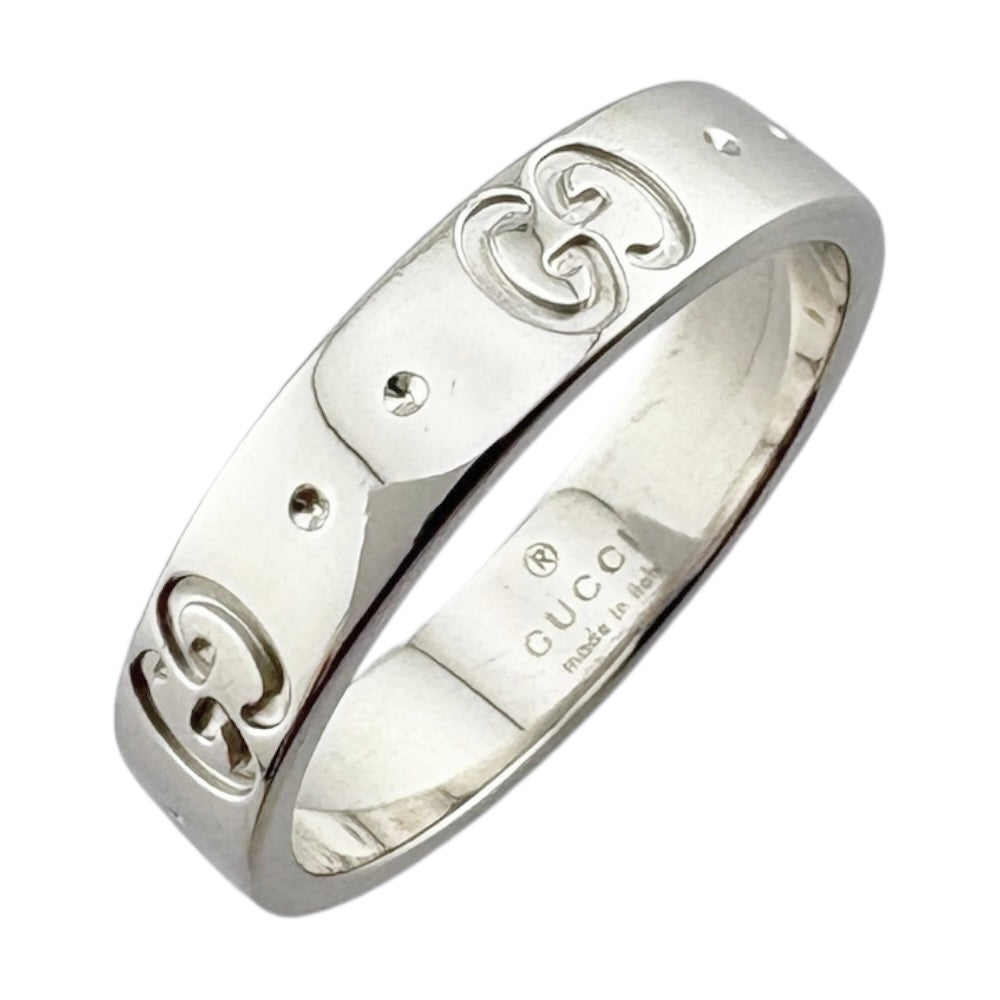 GUCCI グッチ アイコン リング 指輪 9号 18金 K18ホワイトゴールド