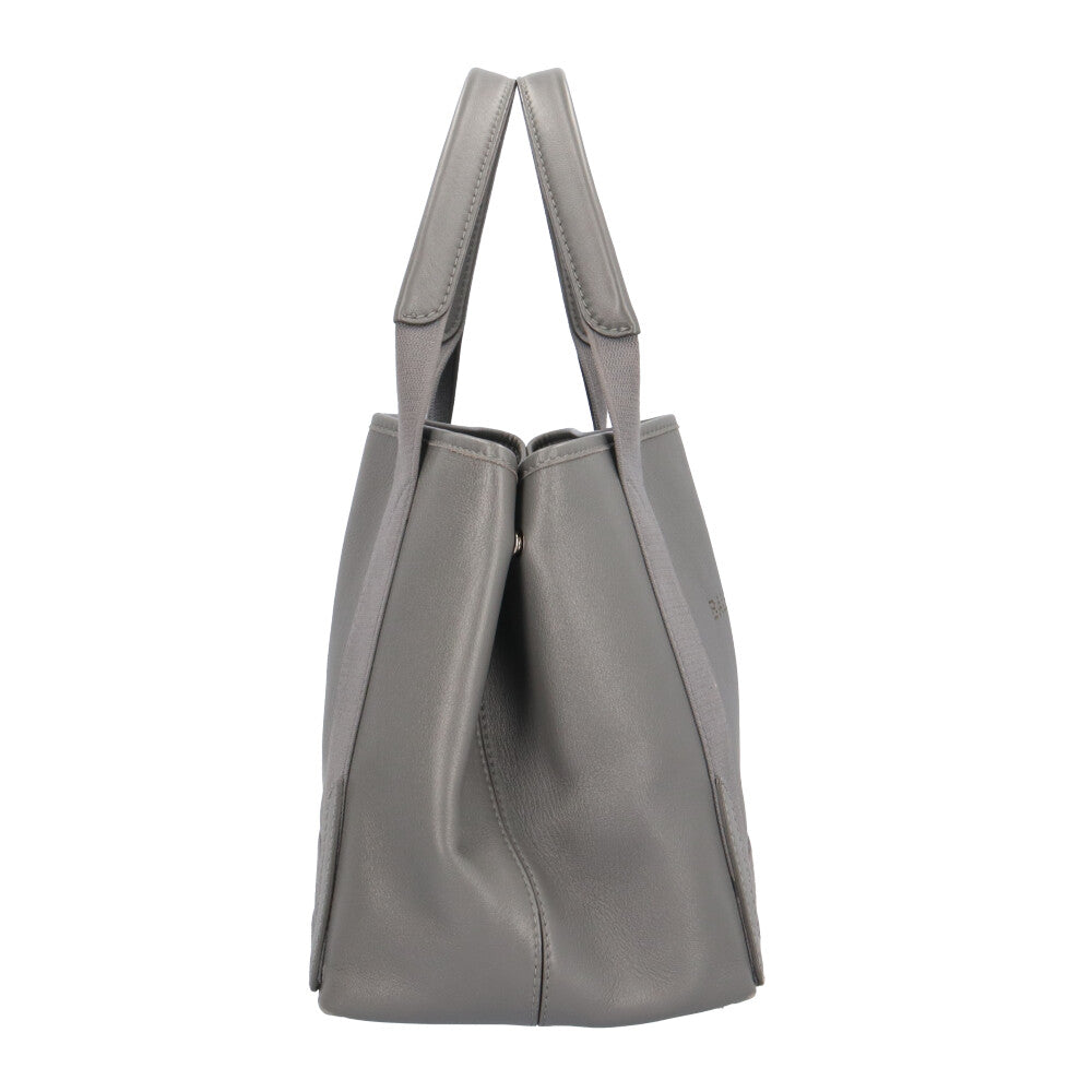 BALENCIAGA バレンシアガ ネイビーカバスS トートバッグ レザー グレー