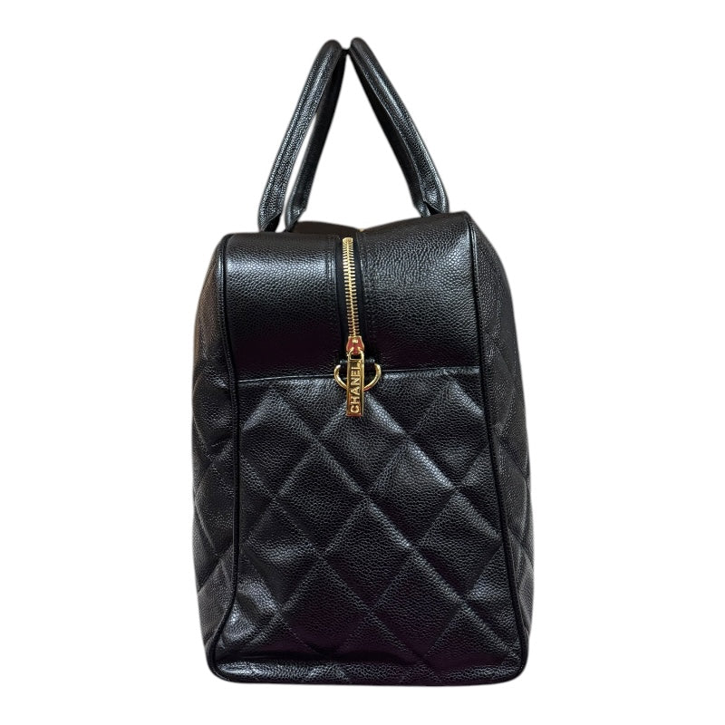 CHANEL シャネル ボストンバッグ キャビアスキン ブラック レディース