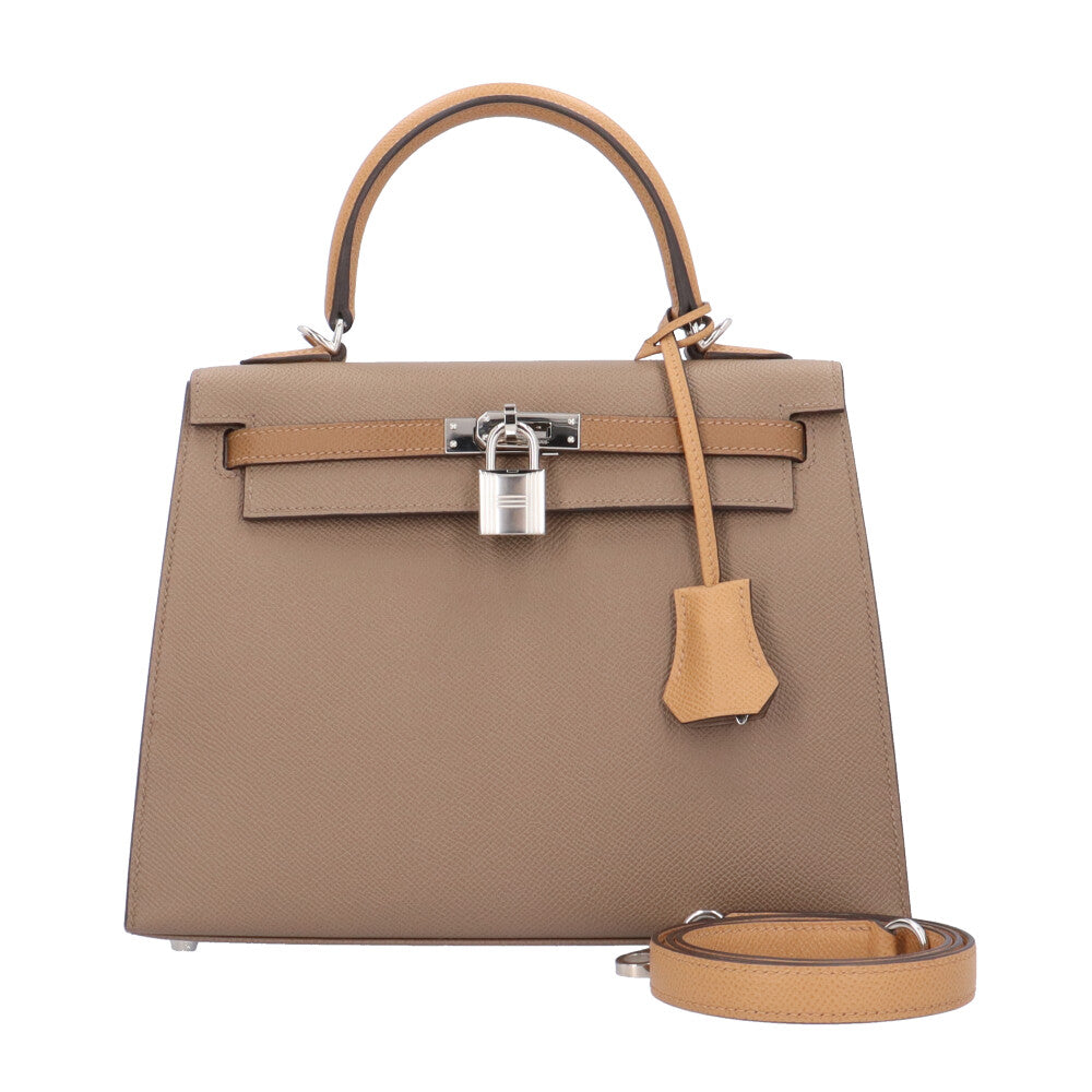 HERMES エルメス トリコロール ケリー25 ショルダーバッグ ヴォー