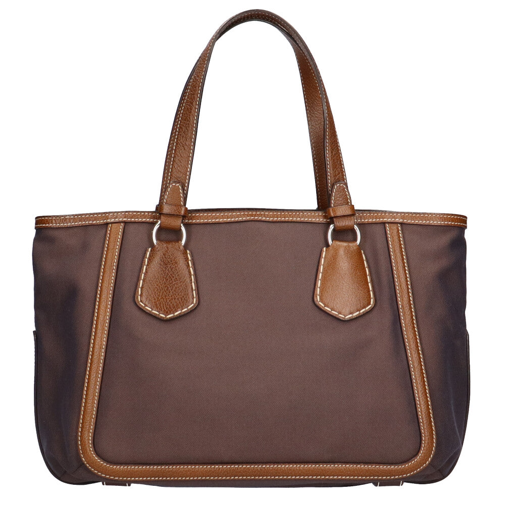 CELINE Horse-drawn Carriage Logo Tote Bag Canvas Brown Women's
