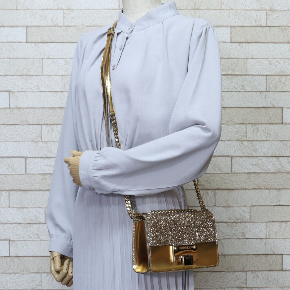 JIMMY CHOO ジミーチュウ ソフトミニ レベル ショルダーバッグ レザー