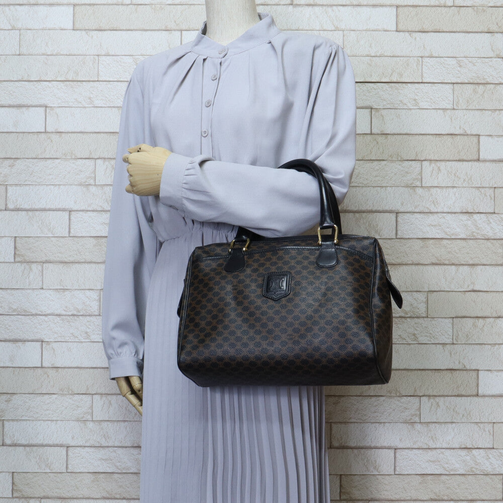 CELINE Mini Boston Bag Macadam Handbag PVC Women's Used [36 Months