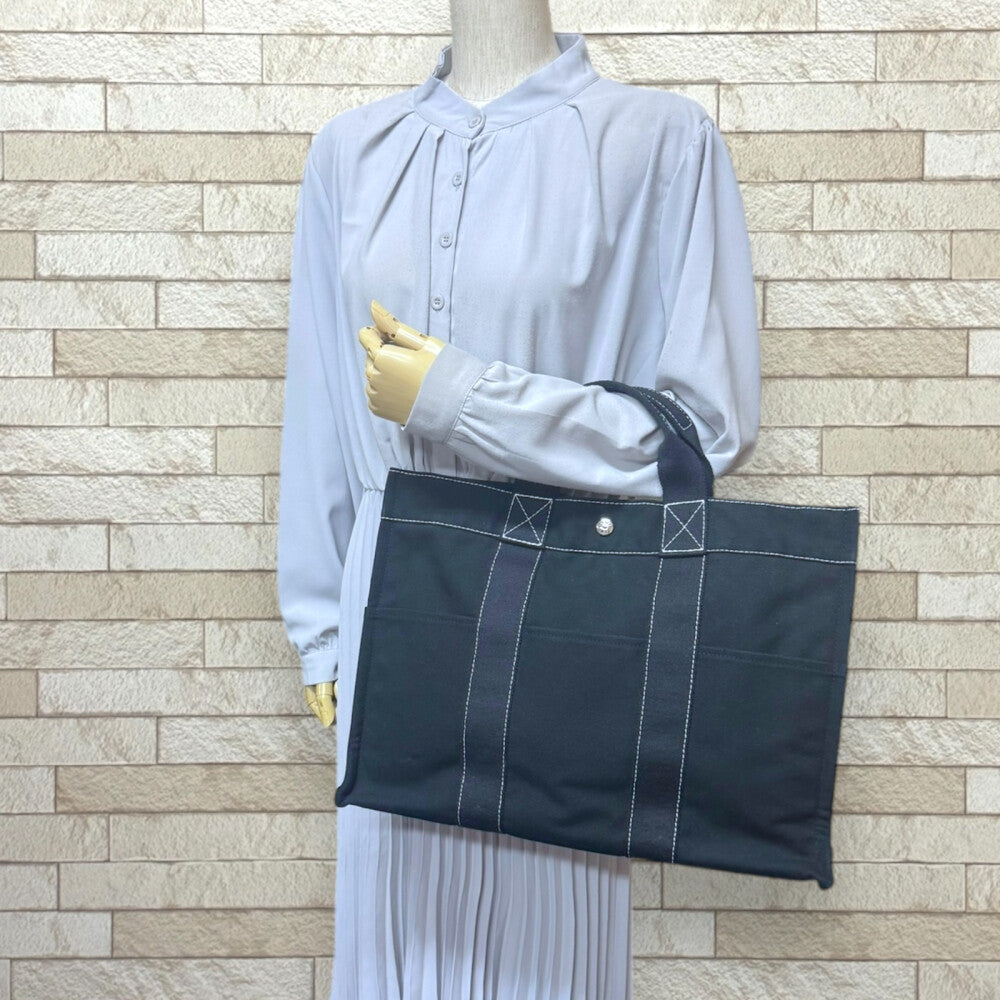 HERMES エルメス トートMM ドーヴィル トートバッグ コットン