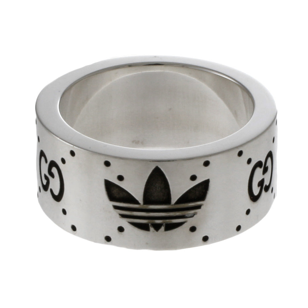 グッチ GUCCI GG＆adidas エングレービング ワイド リング・指輪 13号