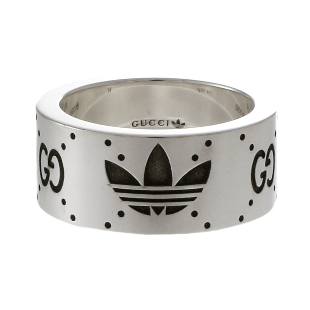 グッチ GUCCI GG＆adidas エングレービング ワイド リング・指輪 13号