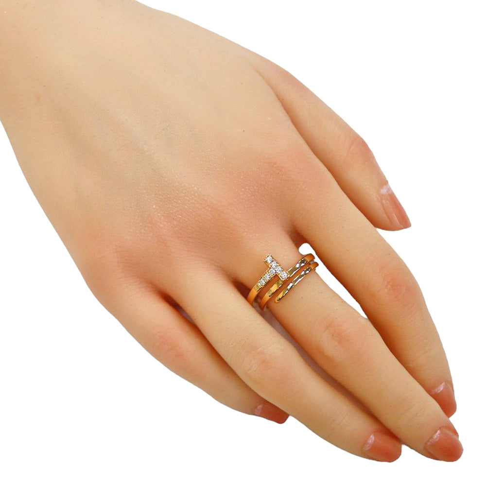 TIFFANY&Co. Tiffany T Square Wrap Ring, Size 12.5, 18K K18