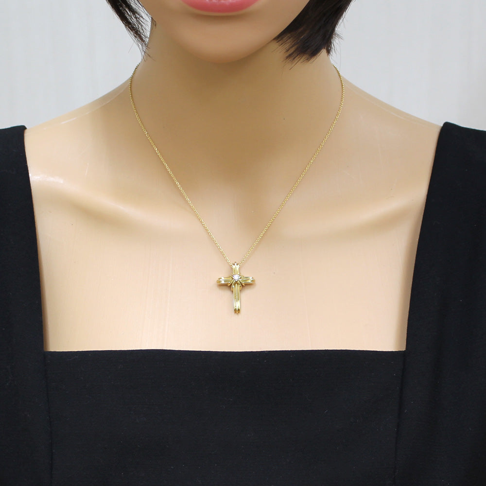 Tiffany & Co. Tiffany Signature Cross Necklace 18 Gold K18 Yellow