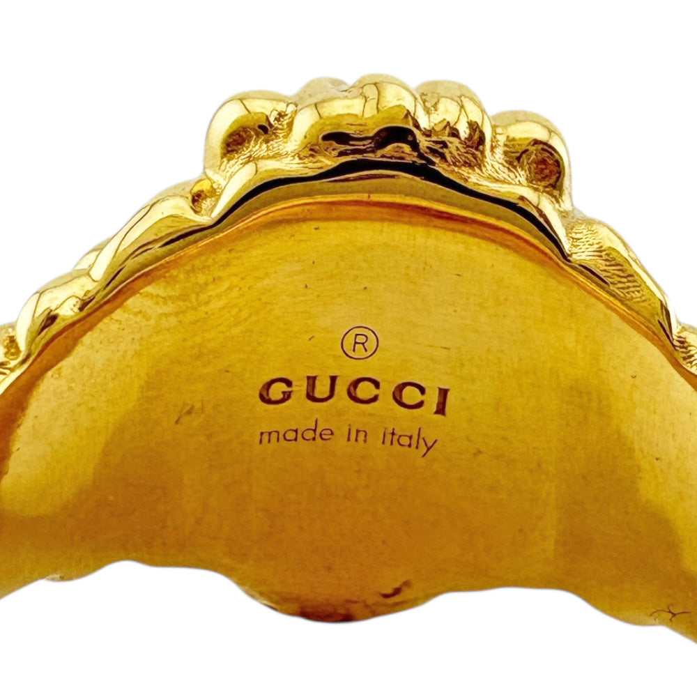 GUCCI グッチ ライオンヘッド リング 指輪 8号 18金 K18イエロー