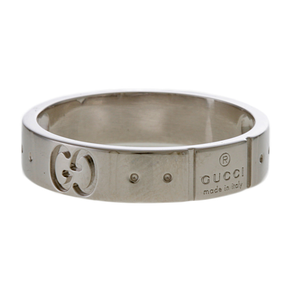 GUCCI グッチ アイコン アモール リング 指輪 8号 18金 K18ホワイト