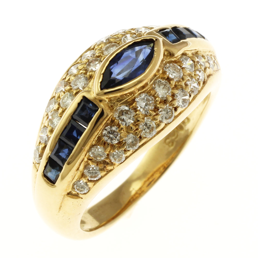 リング 指輪 8.5号 18金 K18イエローゴールド サファイア 0.77ct