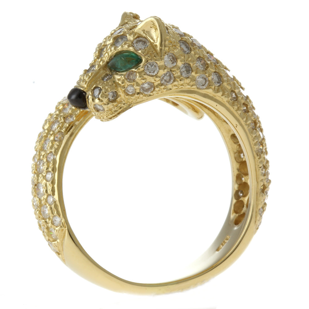 パンサー アニマル リング・指輪 15号 18金 K18イエローゴールド