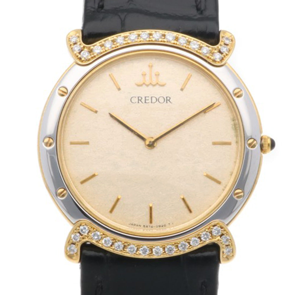 CREDOR SEIKO Credor Seiko Watch 18 Gold K18 Yellow Gold 5A74-0550